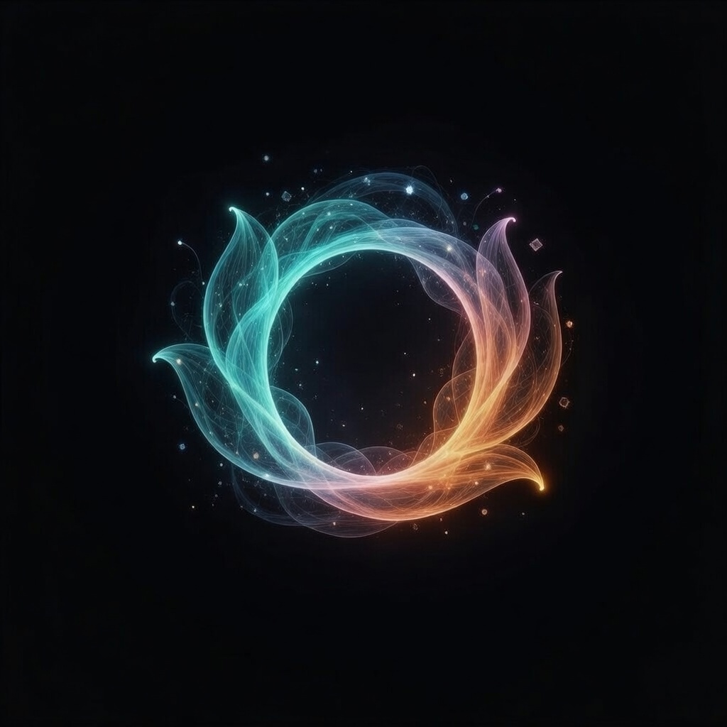 Aperture visual mark: abstract luminous ring over dark background